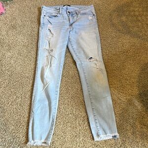 Abercrombie & Fitch Lightly Distressed Light Blue Women's Jeans